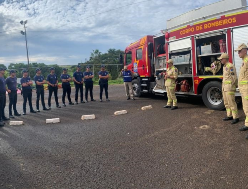 Novos guardas civis de Sarandi e Marialva recebem treinamento de combate a incêndio