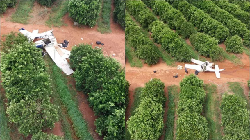 Avião carregado de pasta base é interceptado no Paraná e faz pouso forçado